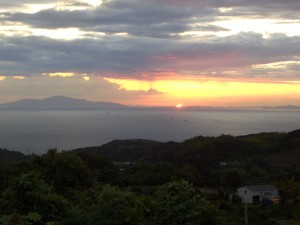 小豆島と夕日