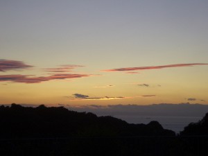 夕陽に映える雲